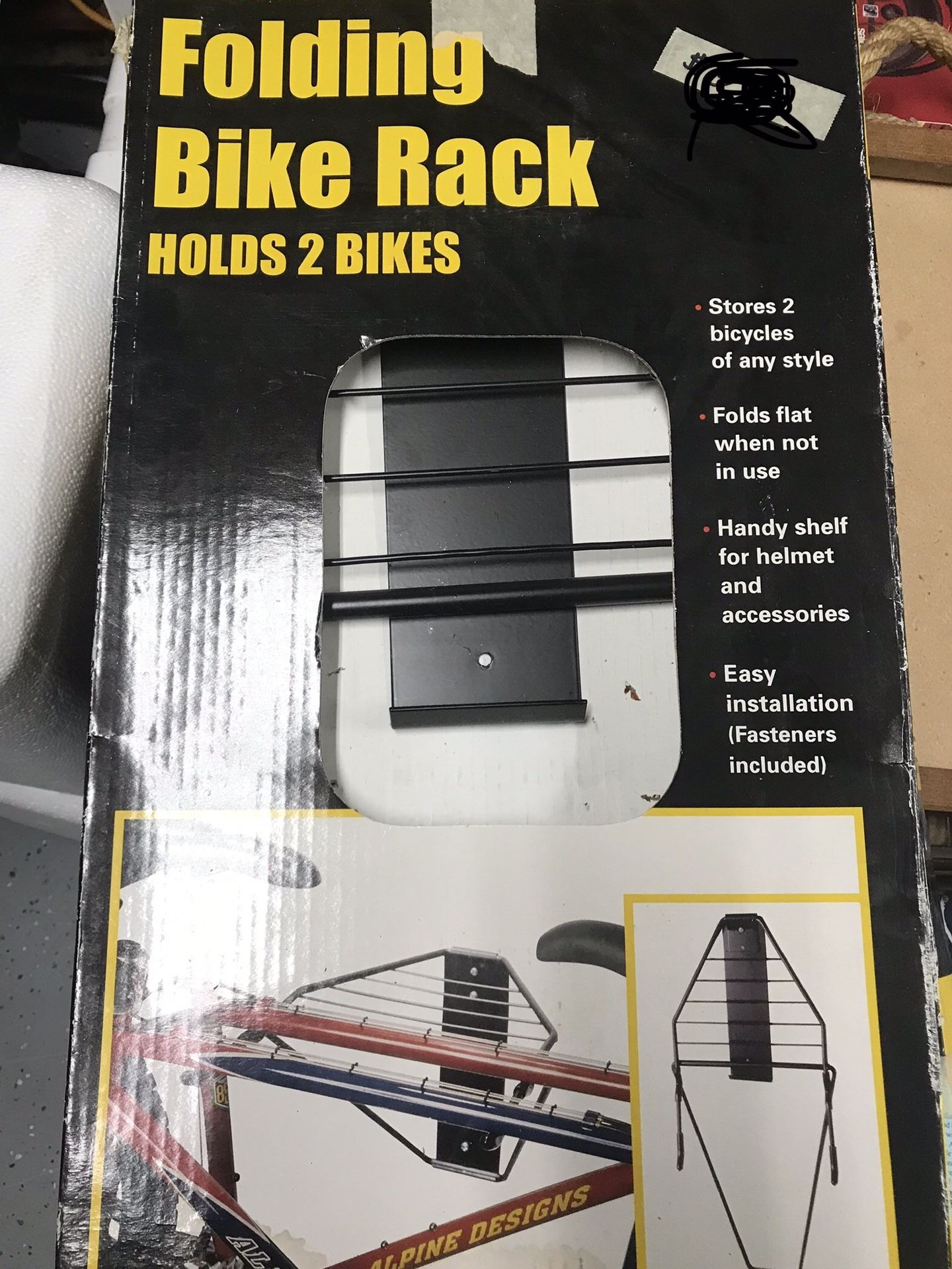 New Folding Bike Rack, holds 2 bikes