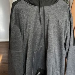 Mens XXL Adidas Black And Gray Full Zip Hoodie