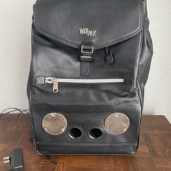 Black Leather WizPack Bluetooth Speaker Backpack