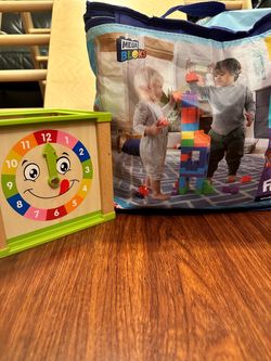 Kid’s Multicolor blocks, clock toys for toddlers