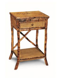 2 Rattan Tortoise English Side Tables by Kenian