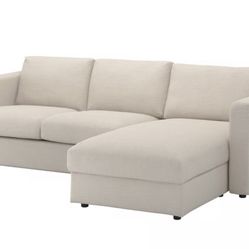 IKEA FINNALA Sofa with Chaise (Beige) – Storage & Washable Covers