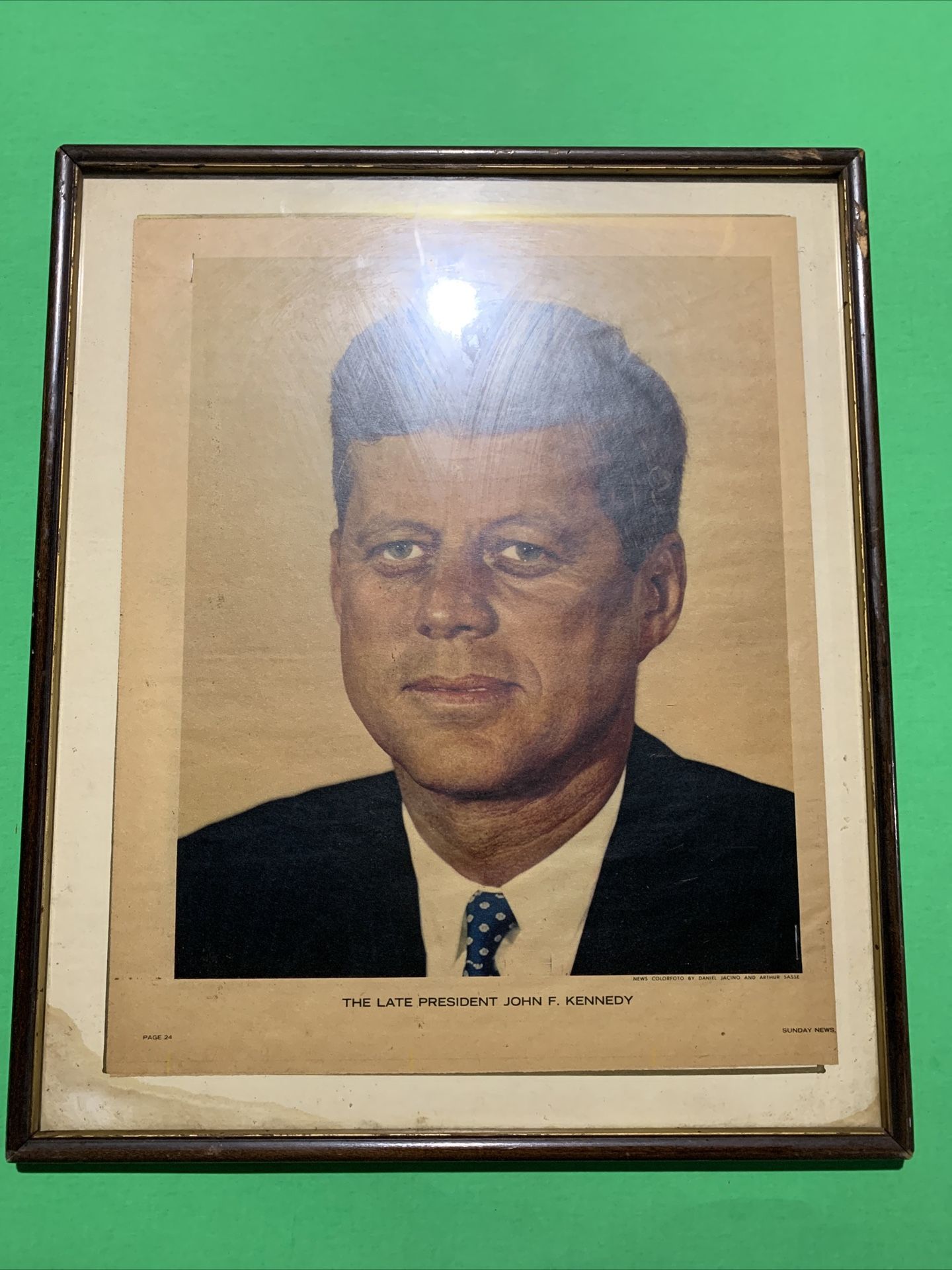 Vintage Framed KENNEDY & Washington Post Article