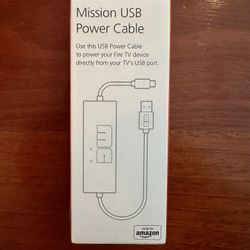 Mission Cables MC45 USB Power Cable for Amazon Fire TV
