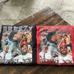 🎤💥 NEW Chris Brown Breezy Bowl XX Tees – Red – Size Small