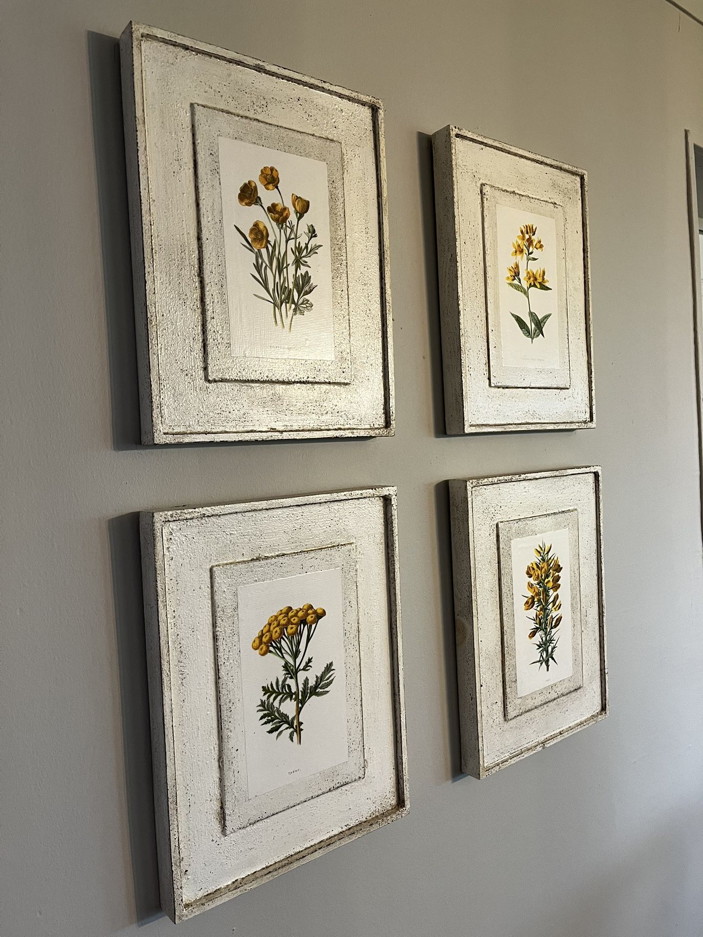 Farmhouse Wildflower Prints Wall Decor Set Of 4