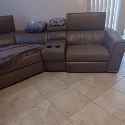 Leather Recliner Sofa
