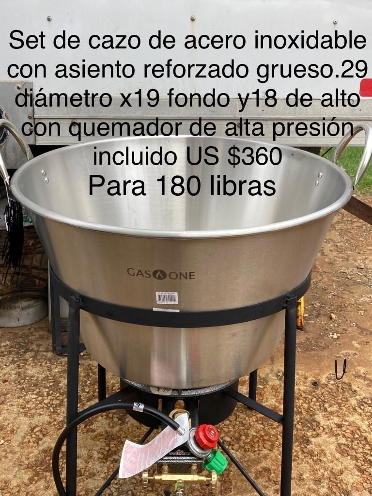 Caso Chicharronero de acero inoxidable con asiento reforzado grueso