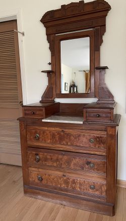 Antique Hutch / Dresser With Mirror