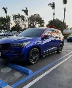 TAPED-ON WINDOW DEFLECTORS FOR ACURA RDX 2019-2026 A-SPEC WITH BLACK TRIM (4PC)