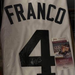 Wander Franco Autographed Tampa Bay Custom White Baseball Jersey - JSA COA 