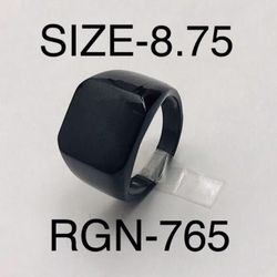Signet Square Black Tone Ring for Men & Women: Size-8.75/RGN-765