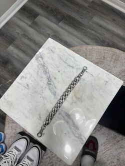 Silver Curb Chain Bracelet with Clasp