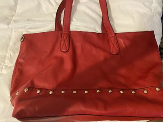 Medium Red Handbag w/ Gold rhinestone