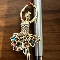 High quality Ballet Dancer Crystal Brooch