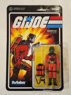 SUPER 7 REACTION FIGURES. G.I.JOE. BARBECUE FIRE FIGHTER. 3.75 " ACTION FIGURE.