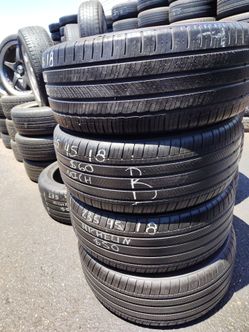 4 Michelin tires size 235-45-18 all 4 for $220 free installation and balance