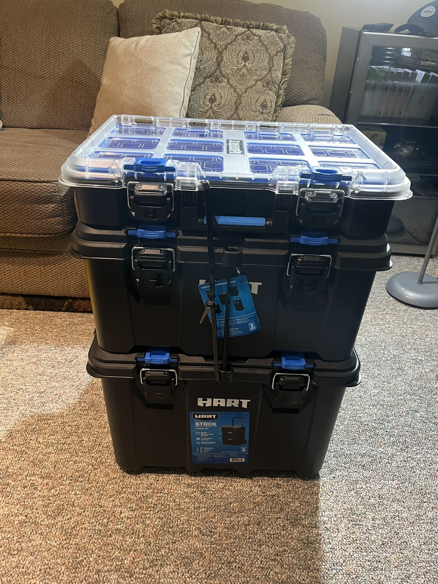 HART Stack System, Mobile Tool Storage and Organization, Black & Blue