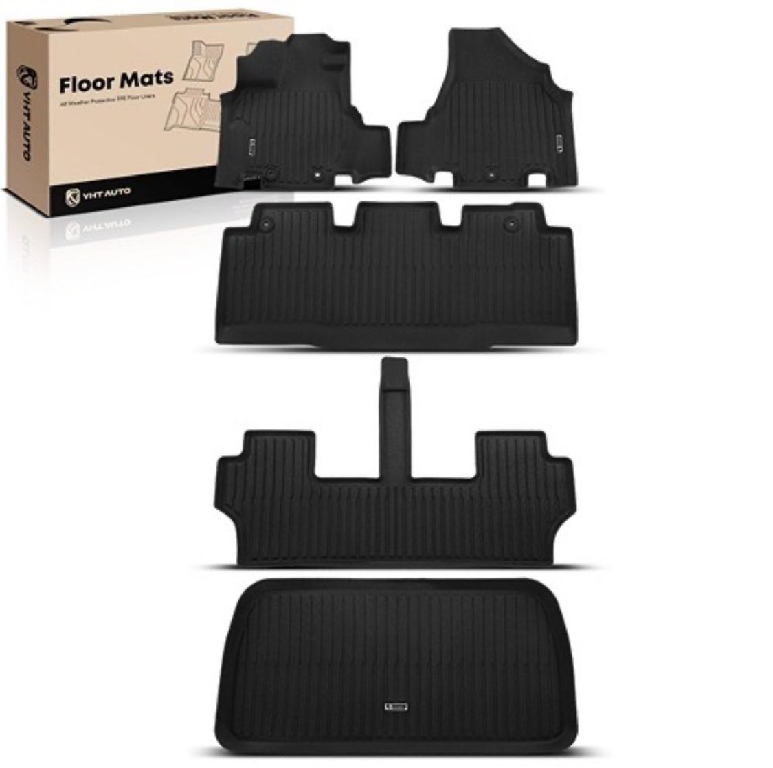 Alfombrillas de suelo y alfombrillas de carga YHTAUTO aptas para Honda Odyssey 2011-2017, alfombrillas de coche TPE para todo tipo de clima, impermeab