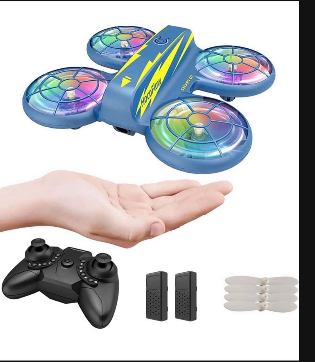 RC Drone for Kids Mini Drone with Lights Kids Drone Altitude Hold Headless Mode Stunt Drones for Kids 6-12 (Blue)