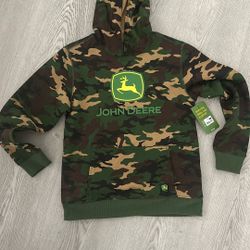 John Deere Boys Graphic Fleece Long Sleeve Hoodie, Size Medium 8