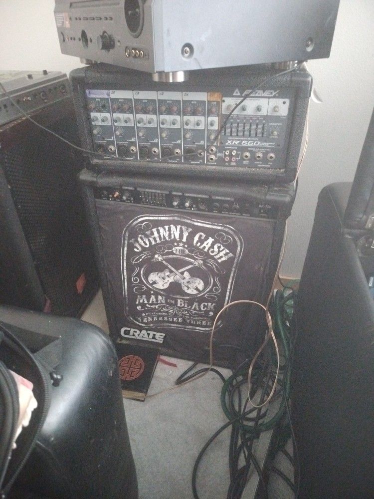 Crate Amp, Peavy Xr560,And Big 18" JBL