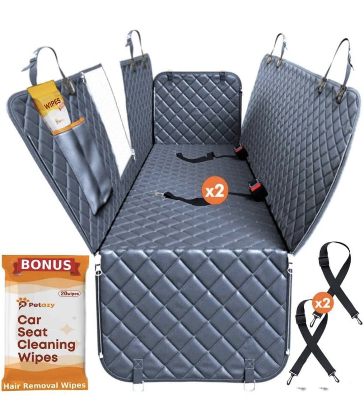 Petazy • Dog Car Seat Cover for Back Seat | Waterproof Scratch Proof Back Seat Cover for Dogs | Car Cover with Mesh Window | Nonslip Heavy Dut✅NEW✅