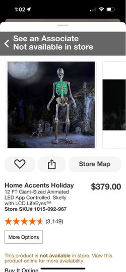 12 FT Giant-Sized Animated LED App Controlled Skelly with LCD LifeEyes