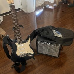 Electric Guitar With Fender Amp (READ DESCRIPTION)