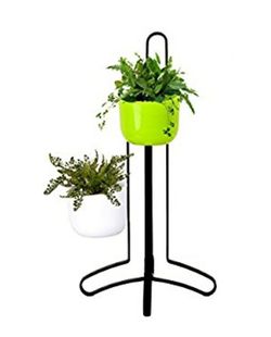 NEW! Office Decorations Hanging Succulent Planters - Decor Indoor Plant w/ Magnetic Metal Stand & 2 Pots for Home Office -