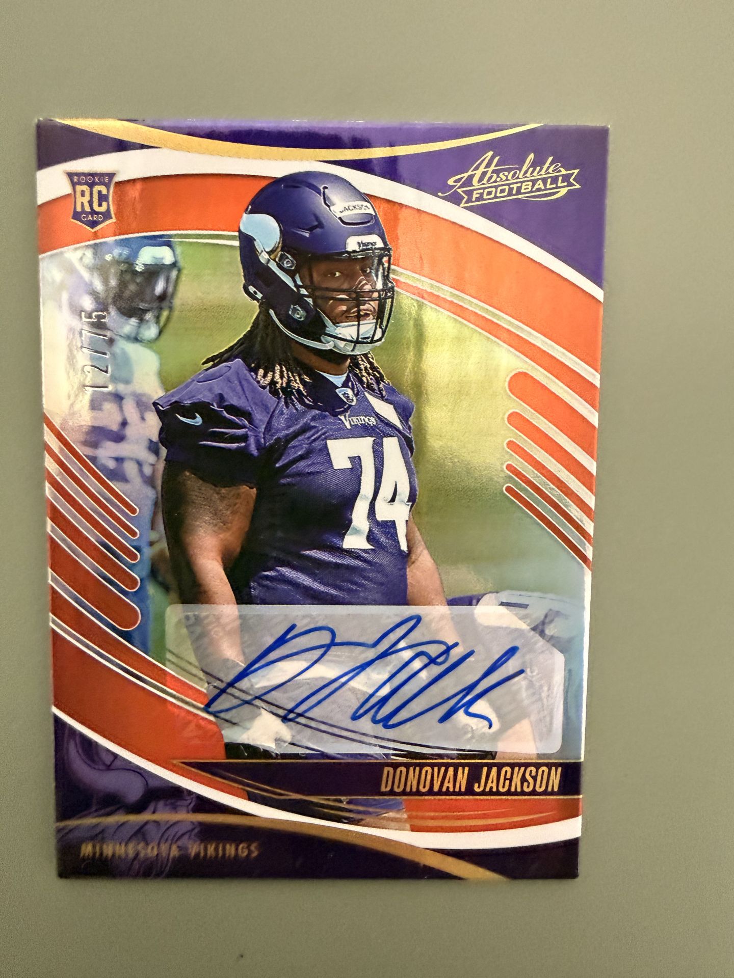 Donovan Jackson RC Auto /75 Absolute Rookie Vikings Low #