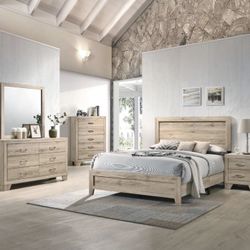 Brand New 4PC Natural Oak Bedroom Set