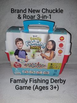 Brand New Chuckle & Roar 3-in-1 Family Fishing Derby Game (Ages 3+)