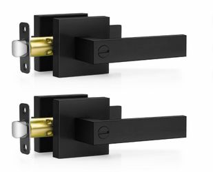 2 sets privacy door handle, matte black, new