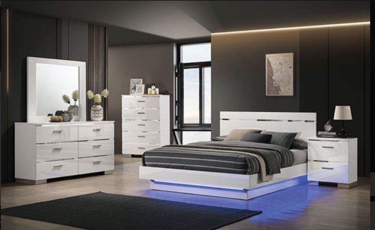 Brand New Modern 4pc Queen Bedroom Set (Cali & Eastern King also available)