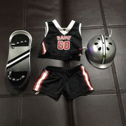 Build A Bear Skater Gear Outfit , Skateboard , Helmet 