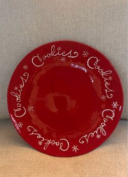 Hallmark Red Christmas Cookies Plate