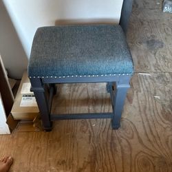Two 24” Dark Blue Bar Stools
