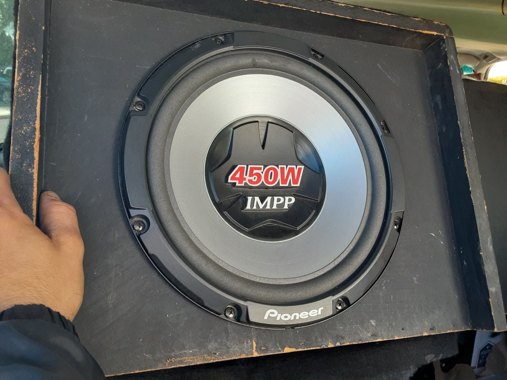 2 12" PIONEER SUBWOOFERS IN BOX