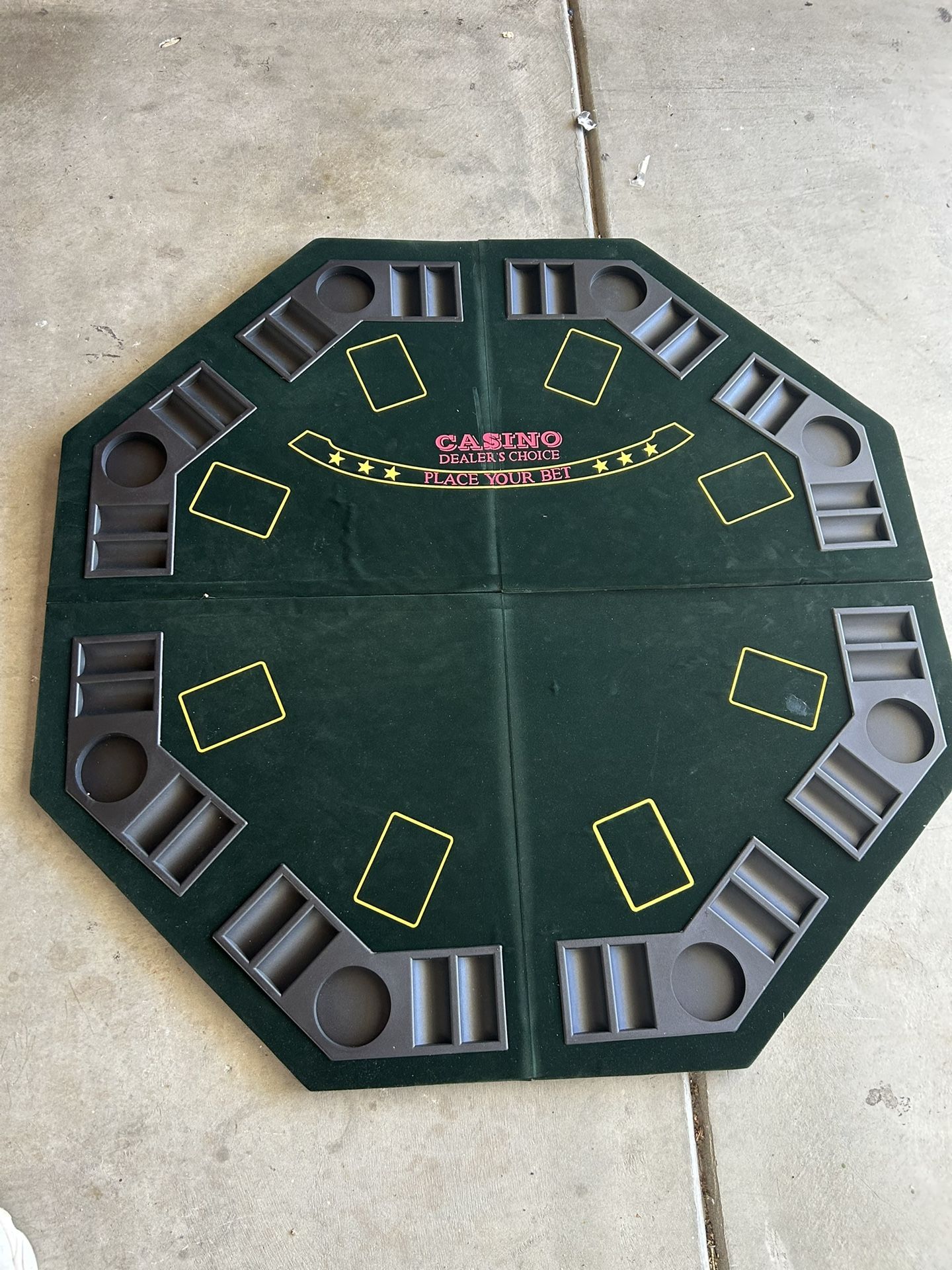 Portable poker table top set