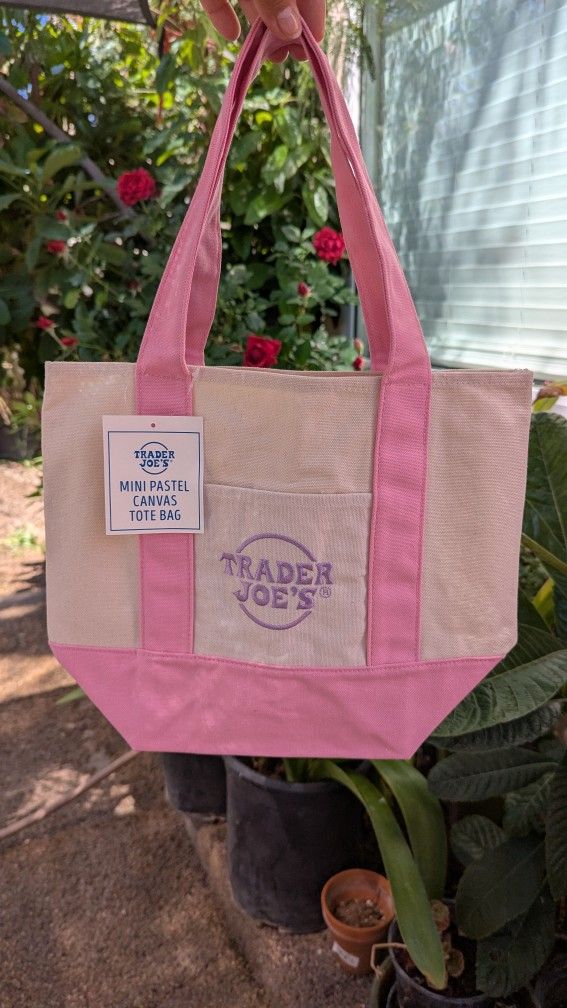 Trader Joe's Pink Pastel Mini Tote Bag