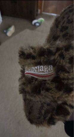 Balenciaga Fur Leopard Slides size 11