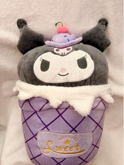 🍦💜 Kuromi 2-in-1 Ice Cream Pillow & Blanket 💜🍦