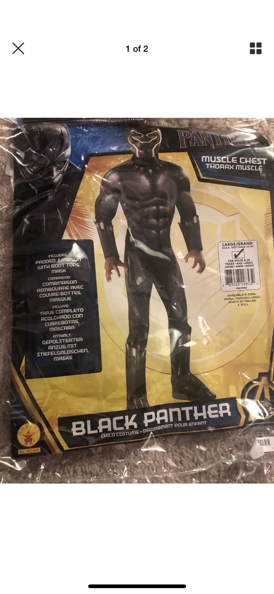 Black panther costume child size large 8/10