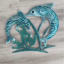 Metal Dolphin Decor 