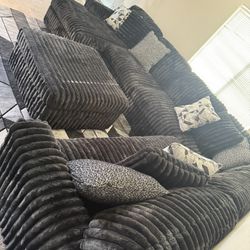 Ashely Furniture, Black Sectional. 