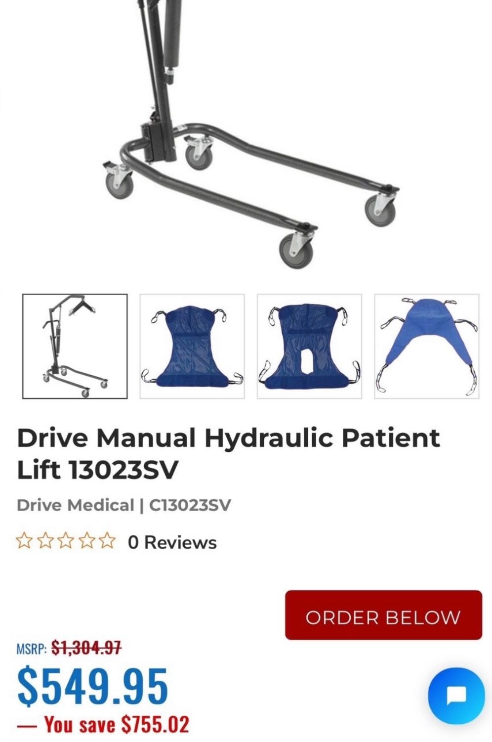 Drive Manual Hydraulic Patient Lift