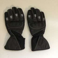 Black Leather Motorcycle Gloves