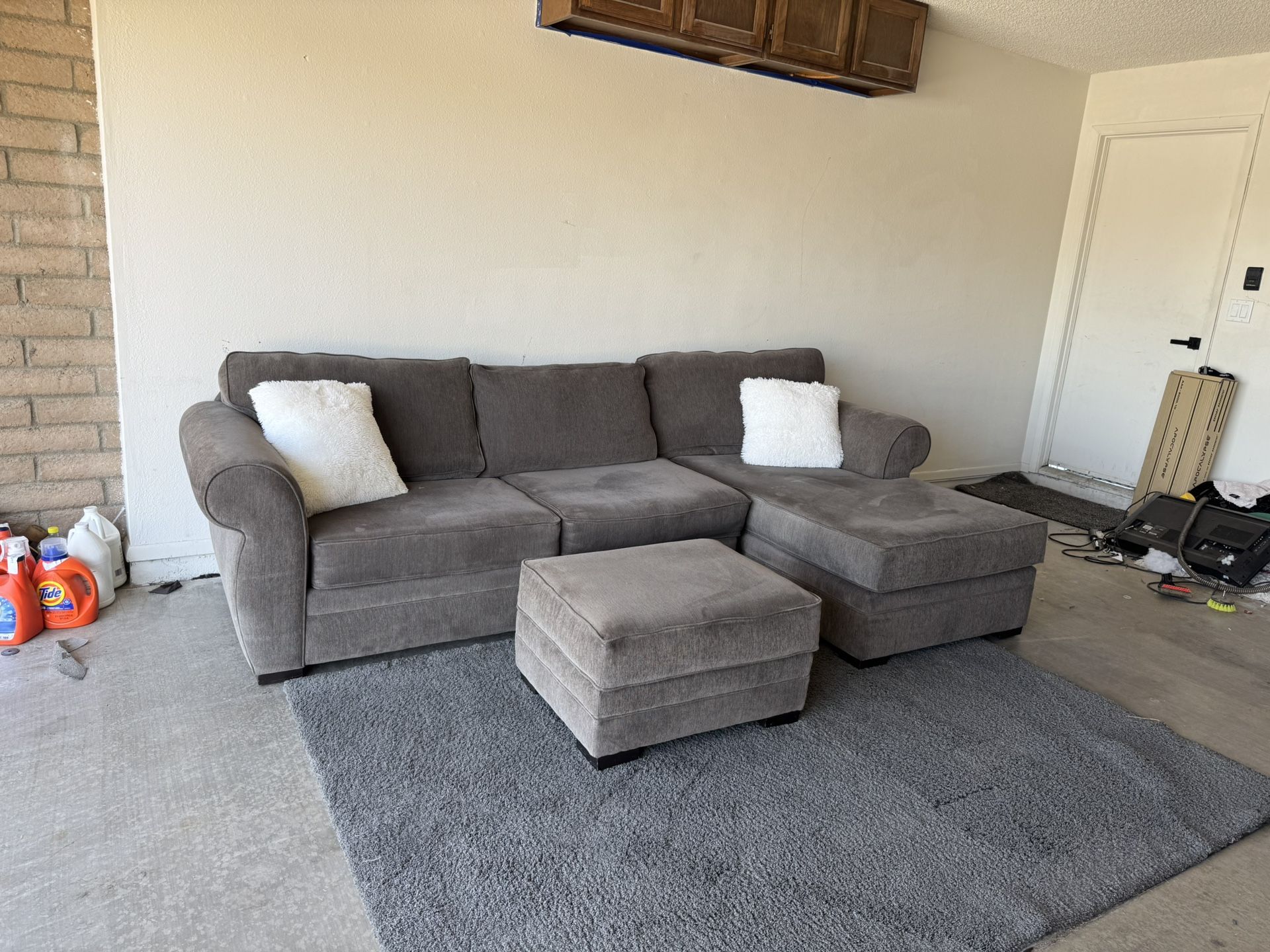 Gray Sectional Sofa Couch Sala