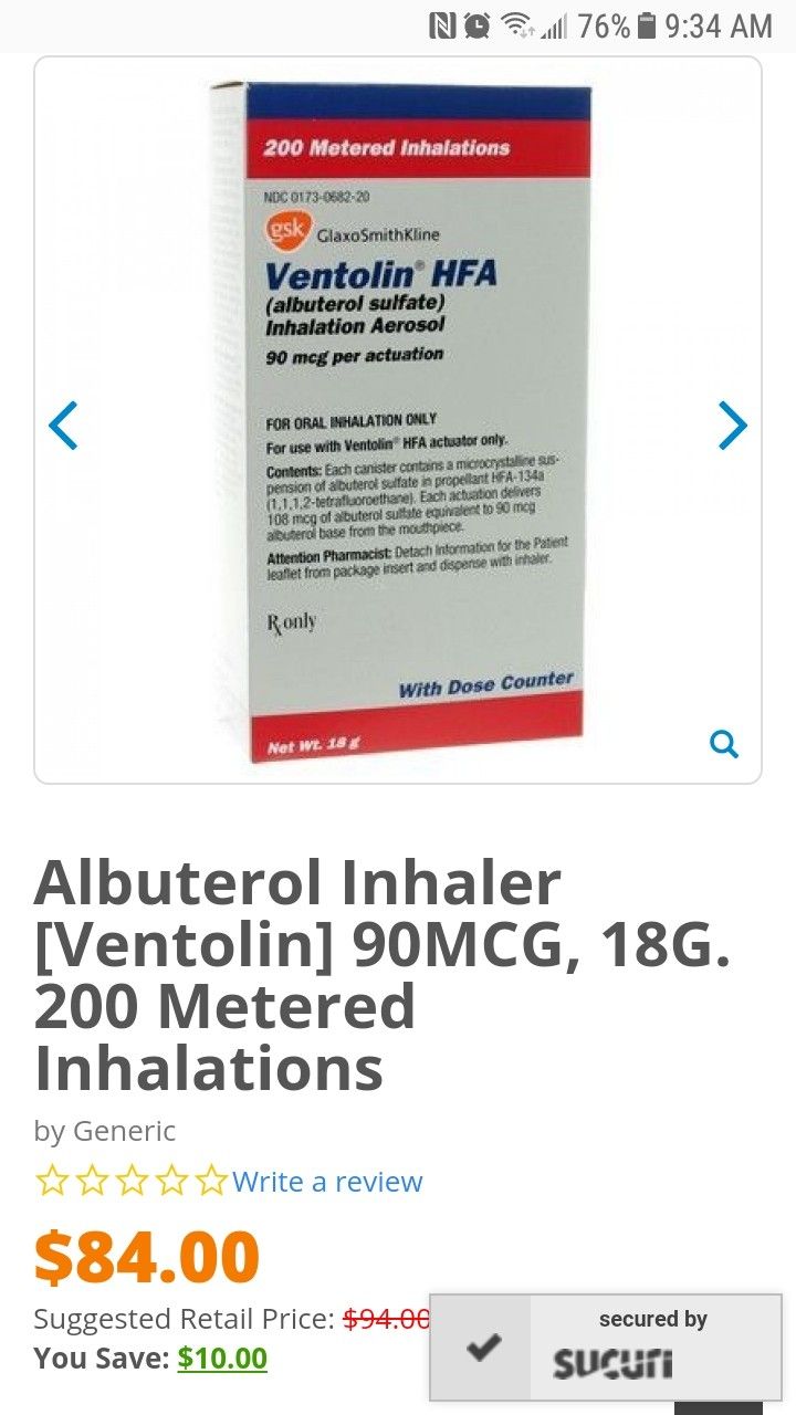 Albuterol ventolin generic